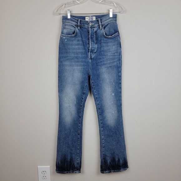 We The Free Distressed High Rise Button Fly Jeans - Picture 1 of 10